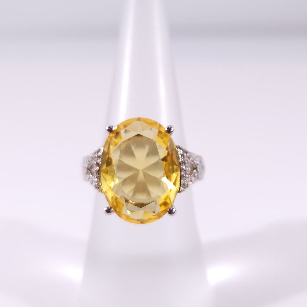 Simulated Yellow CZ Ring Size 8